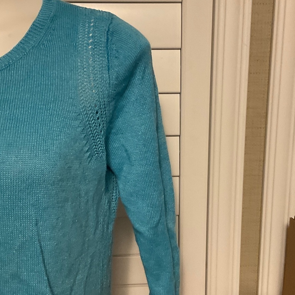 Talbots Teal Women's Blouse - Picture 3 of 14